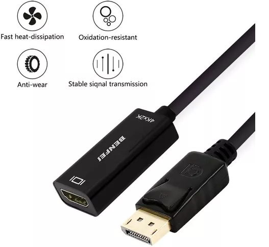 Adaptador Display Port A Hdmi 4k macho a Hembra marca Benfei